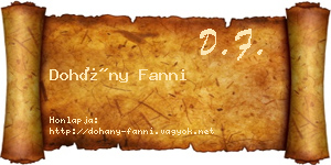 Dohány Fanni névjegykártya