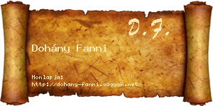 Dohány Fanni névjegykártya